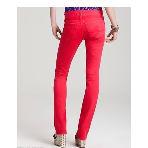 Lily Pulitzer Worth Straight Jeans- Punch Pink - Picture 3 of 5